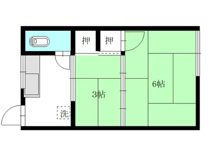 村上マンション(2K/3階)の間取り写真