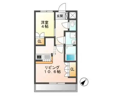 マディナット・ジュメイラ(1LDK/1階)の間取り写真