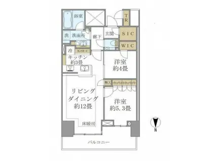 BAYZ TOWER&GARDEN(2LDK/13階)の間取り写真