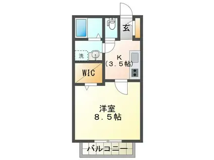 PACE(1K/2階)の間取り写真