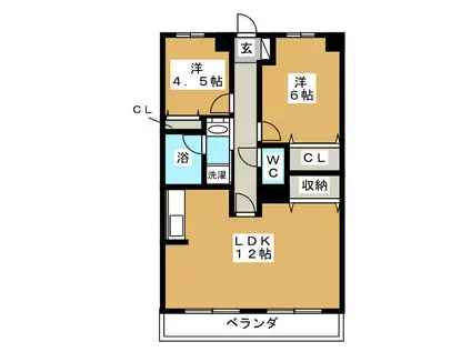 エステージ金沢文庫(2LDK/2階)の間取り写真