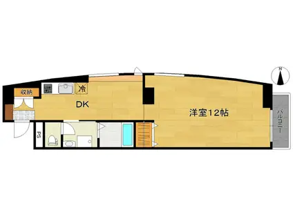 イーストアベニュー(ワンルーム/2階)の間取り写真