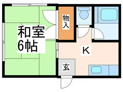 原コーポ(1K/3階)の間取り写真