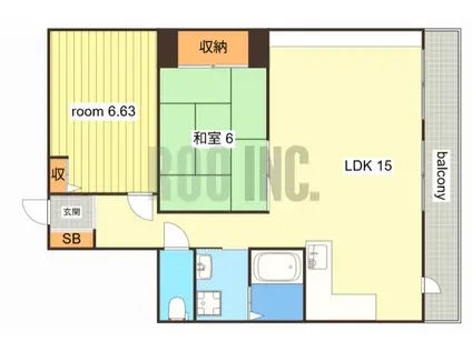 プレステージ飾磨駅前III(2LDK/12階)の間取り写真