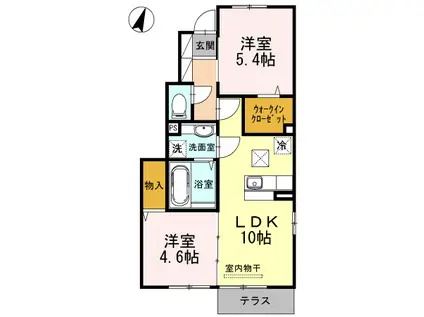 ヴァンヴェール(2LDK/1階)の間取り写真