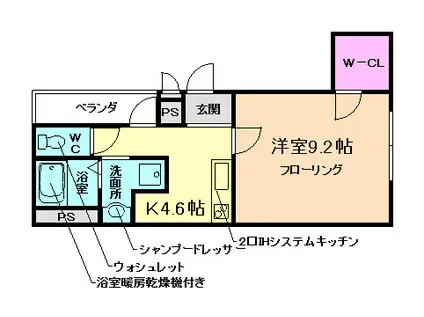 マノワールI番館(1K/3階)の間取り写真