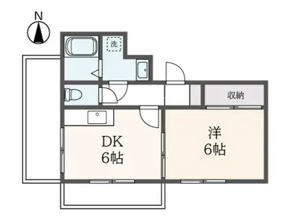 サンハイツII(1DK/4階)の間取り写真
