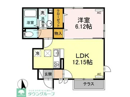 カサ ティエラ(1LDK/1階)の間取り写真