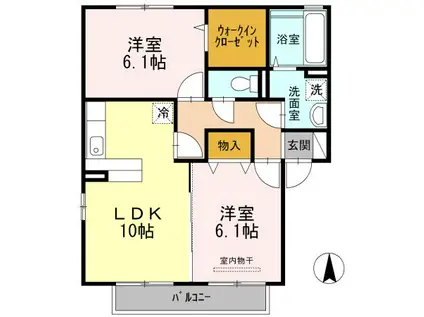 プリマベーラ(2LDK/2階)の間取り写真