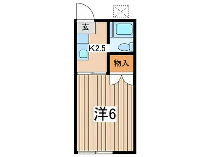 SKハイツ II(1K/1階)の間取り写真