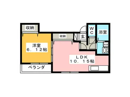 ドミールGA(1LDK/2階)の間取り写真