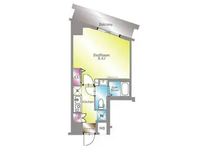 アイルイマージュ押上イースト(1K/2階)の間取り写真