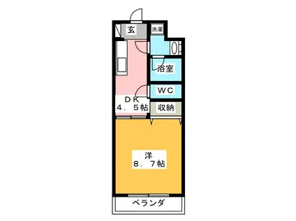 コスモハイツKATOH(1DK/1階)の間取り写真