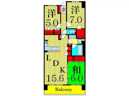 デュオシティ イースト(3LDK/14階)の間取り写真