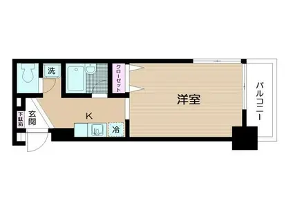 デュオフィール島津山(ワンルーム/8階)の間取り写真