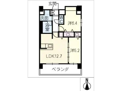 セイワパレス吹上公園(2LDK/7階)の間取り写真