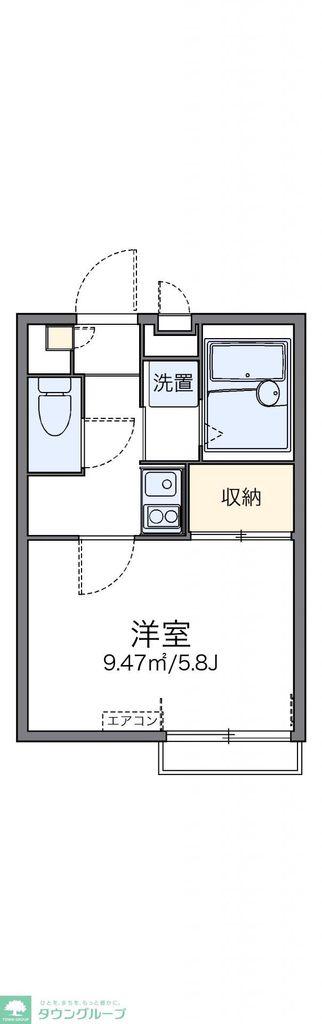 レオパレス小日向(1K/2階)の間取り写真