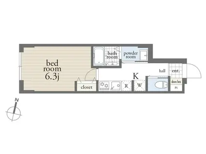 FABRIC中井(1K/2階)の間取り写真