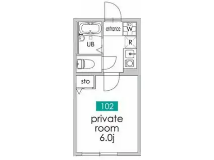 VILLE中落合(1K/1階)の間取り写真