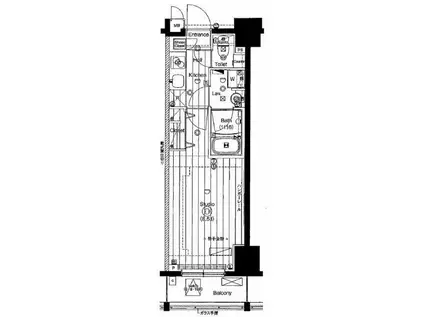 ガーラ・グランディ清澄白河(1K/2階)の間取り写真