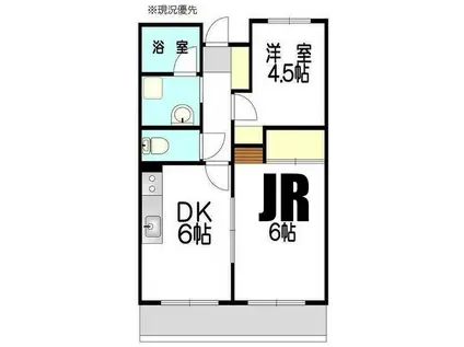 エルム大倉山第9(2DK/2階)の間取り写真