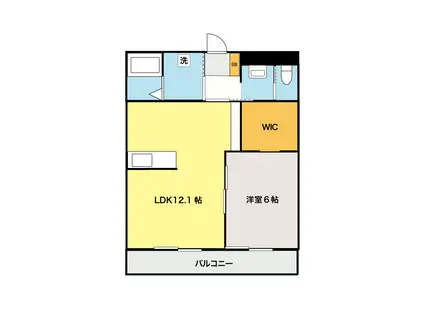 メゾンドシャンブル(1LDK/1階)の間取り写真