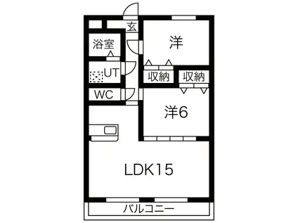 ロイヤル・ふじ(2LDK/1階)の間取り写真