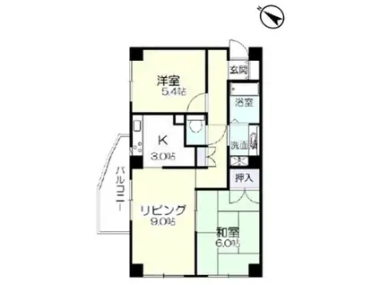 KIRAKU2(2LDK/3階)の間取り写真