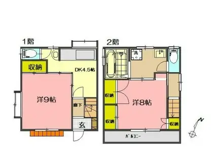 インスパイアー(2DK/1階)の間取り写真