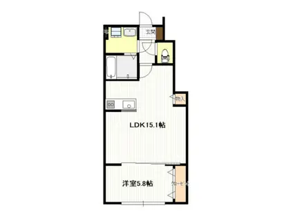 物見東2丁目アパート(1LDK/1階)の間取り写真