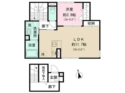 カサグラン池袋(1LDK/2階)の間取り写真