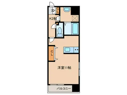 IRISSPIRA.BRIGHT AS(1K/2階)の間取り写真