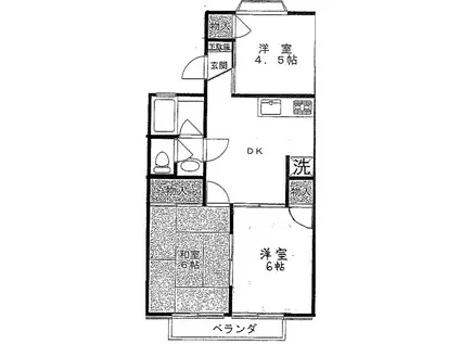 コーポ・アサヒ(3DK/2階)の間取り写真