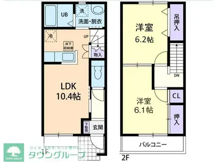 メゾネット クオーレ(2LDK/1階)の間取り写真