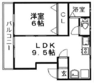 ホーエーハイツ(1LDK/1階)の間取り写真