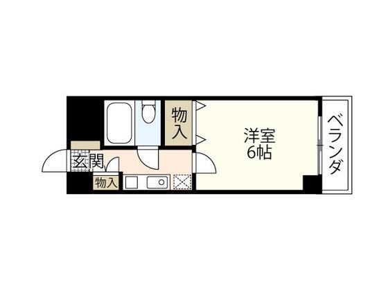 アクシス比治山(1K/2階)の間取り写真