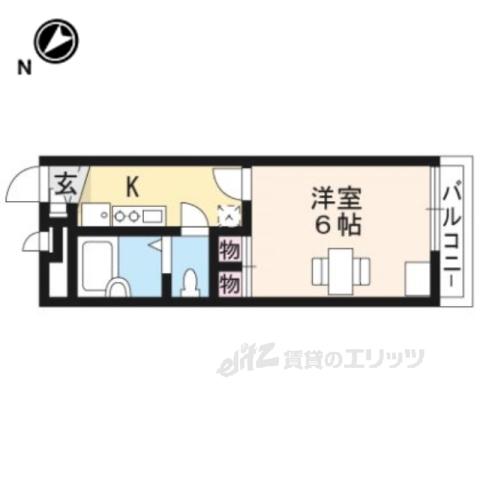 レオパレスグランブル(1K/2階)の間取り写真