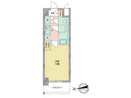 S-RESIDENCE志賀本通(1K/3階)の間取り写真