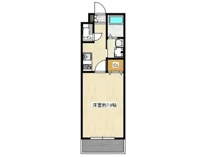 グラカン京都駅前 悠(1K/5階)の間取り写真