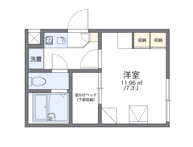 レオパレスKMS(1K/1階)の間取り写真