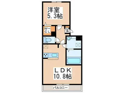 モン・エトワール(1LDK/2階)の間取り写真