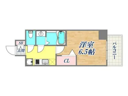 CREST TAPP DITA 神戸西パークフロント(1K/15階)の間取り写真