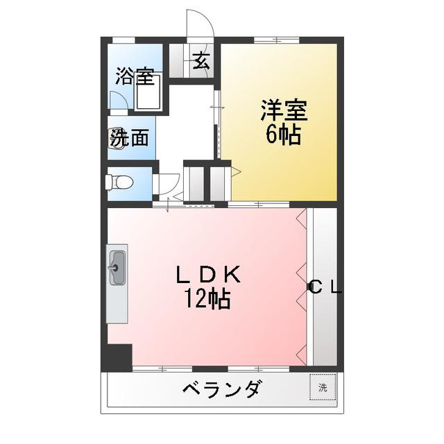 国光マンション(1LDK/3階)の間取り写真