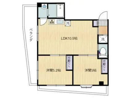 コズミックビル田村(2DK/2階)の間取り写真