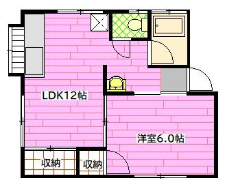 ウィングヒル(1LDK/1階)の間取り写真