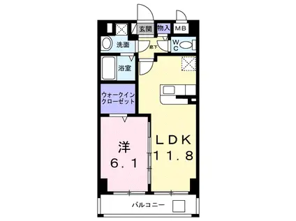 MSファミーユ泉崎(1LDK/4階)の間取り写真