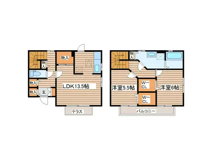 ワン・ディア・コート(2LDK/1階)の間取り写真