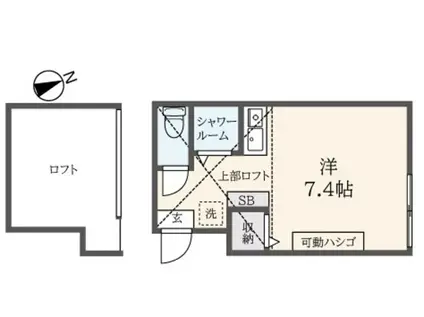 プリミール(ワンルーム/2階)の間取り写真