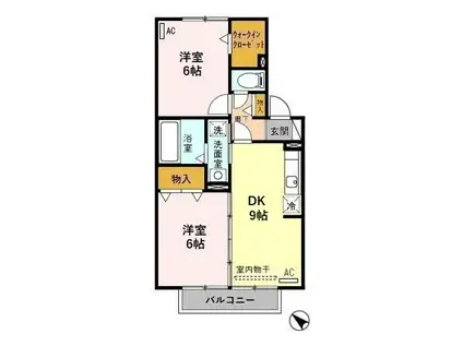 プロヴァンス南太閤山(2DK/2階)の間取り写真