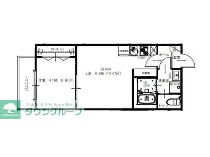 FOREST TERRACE CHIBADERA(1LDK/1階)の間取り写真